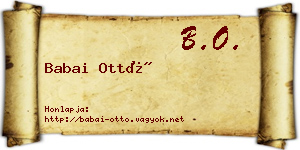 Babai Ottó névjegykártya